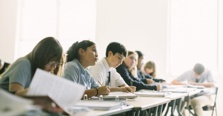 Students studying in a classical charter school in Austin, Texas
